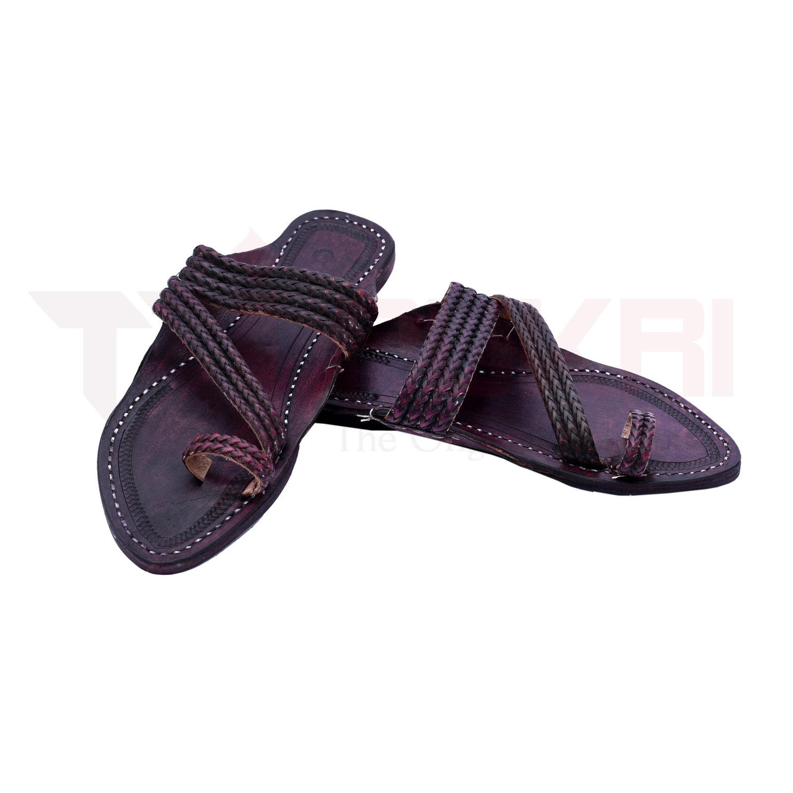 Braided pattern Kolhapuri chappal